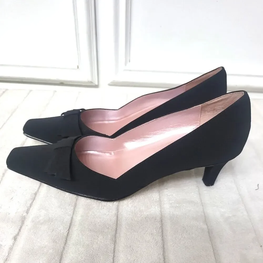 Madeline Eartha Black Fabric Heels - Size 9 M - Picture 2 of 10